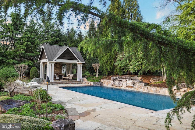 11820 Plantation Dr, Great Falls, VA 22066 - outdoor pool featuring a gazebo and a patio area