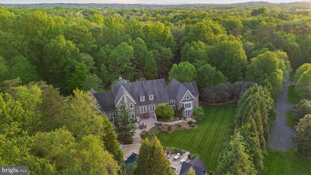 11820 Plantation Dr, Great Falls, VA 22066 - birds eye view of property with a wooded view