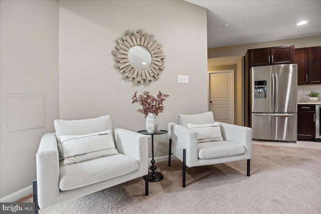 12670 Perrywood Ln, Dunkirk, MD 20754 - sitting room featuring light carpet, baseboards, and recessed lighting