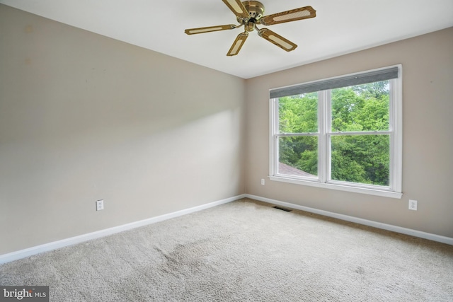 6759 Bronze Post Rd, Centreville, VA 20121 - spare room with baseboards, carpet, and ceiling fan