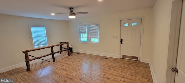 2920 Dares Beach Rd, Prince Frederick, MD 20678 - entrance foyer with baseboards, wood finished floors, ceiling fan, and recessed lighting