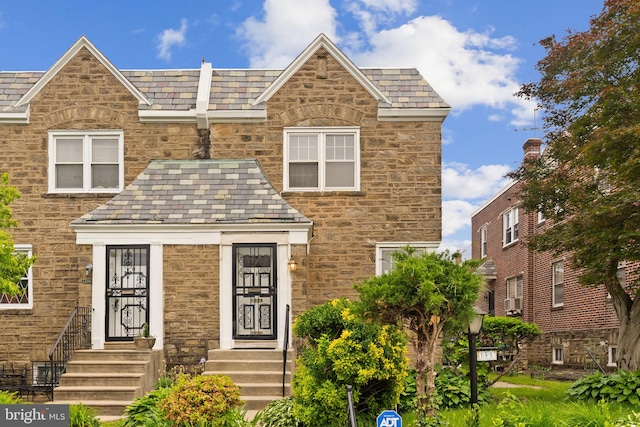 1328 Yerkes St, Philadelphia, PA 19119 - view of front of house with a high end roof and stone siding