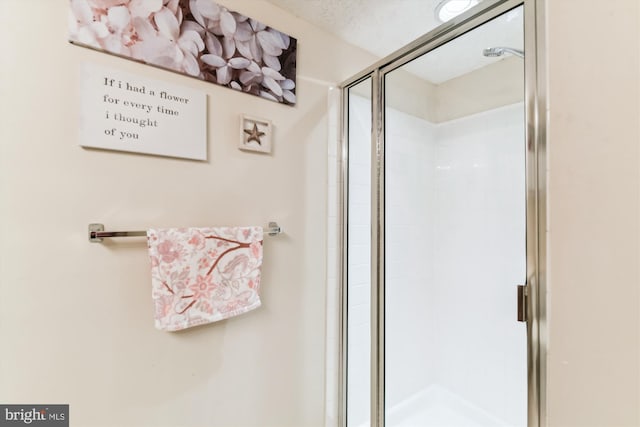 bathroom featuring a shower stall