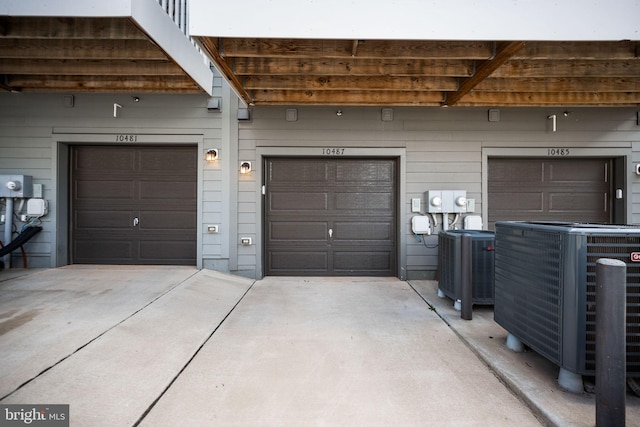 garage featuring central air condition unit