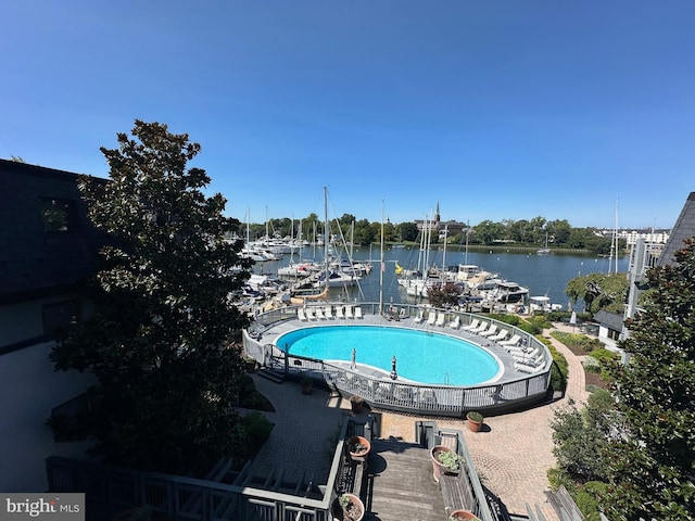 301 Burnside St Unit B 302, Annapolis, MD 21403 - community pool featuring a water view and a boat dock