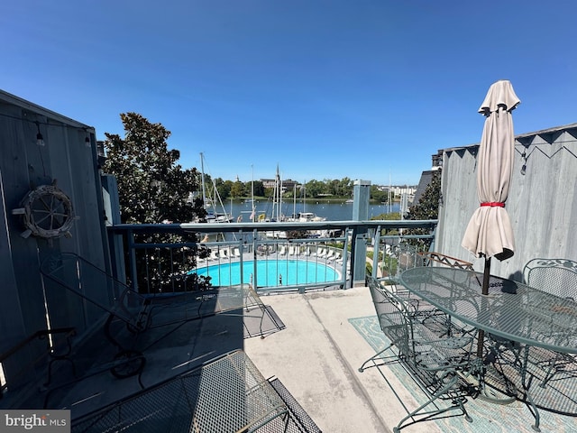 301 Burnside St Unit B 302, Annapolis, MD 21403 - pool with a water view and a patio