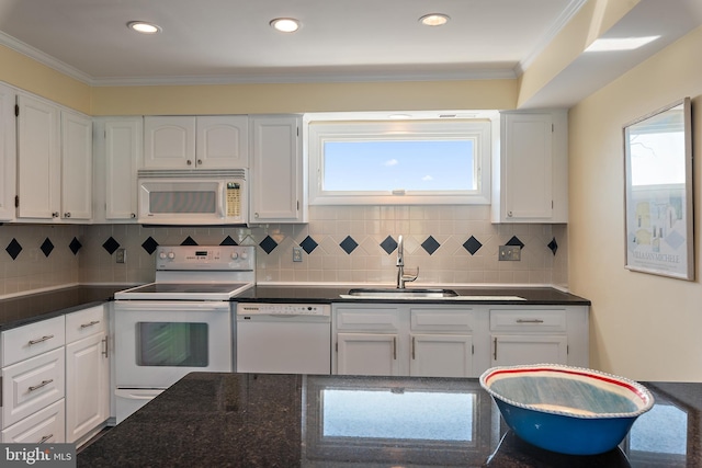 301 Burnside St Unit B 302, Annapolis, MD 21403 - kitchen featuring white cabinetry, a healthy amount of sunlight, a sink, and white appliances