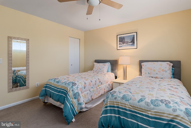 301 Burnside St Unit B 302, Annapolis, MD 21403 - carpeted bedroom featuring baseboards and ceiling fan