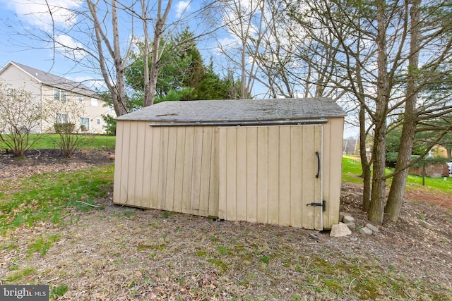view of shed