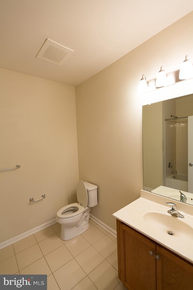 1144 Halifax Pl, Hamilton, NJ 08619 - full bathroom with tile patterned flooring, vanity, toilet, baseboards, and visible vents