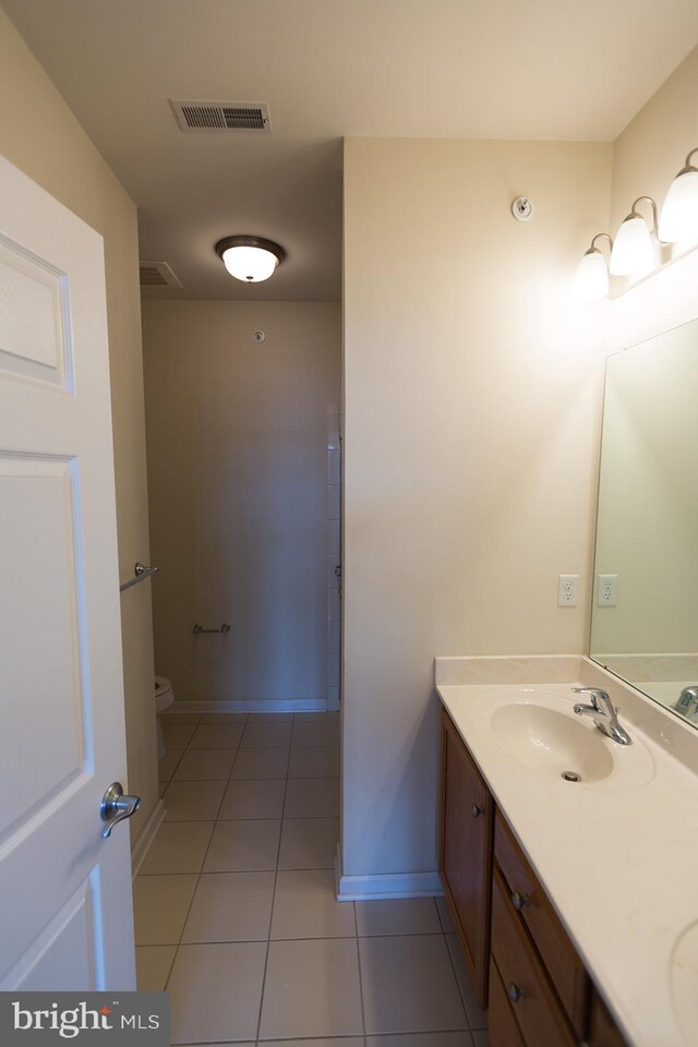 1144 Halifax Pl, Hamilton, NJ 08619 - bathroom featuring toilet, tile patterned floors, a sink, visible vents, and double vanity