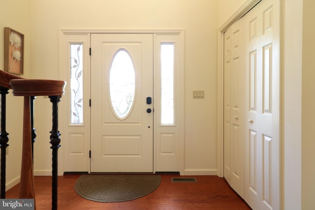 311 Treetops Dr, State College, PA 16801 - foyer entrance featuring visible vents, baseboards, and dark wood-style floors