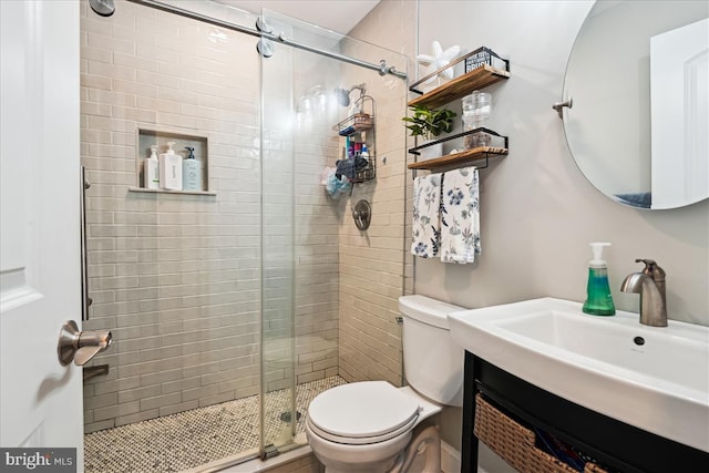 993 Hillendale Dr, Annapolis, MD 21409 - bathroom featuring toilet, a stall shower, and vanity