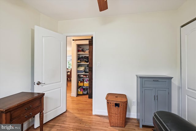 993 Hillendale Dr, Annapolis, MD 21409 - sitting room featuring baseboards, ceiling fan, and light wood-style floors