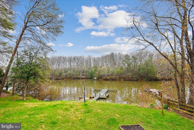 993 Hillendale Dr, Annapolis, MD 21409 - dock area with a yard, a water view, and a view of trees