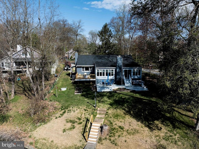 993 Hillendale Dr, Annapolis, MD 21409 - back of house featuring roof with shingles, a patio area, and a yard