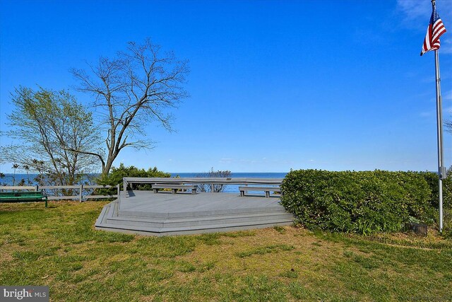993 Hillendale Dr, Annapolis, MD 21409 - dock area with a deck with water view, fence, and a yard