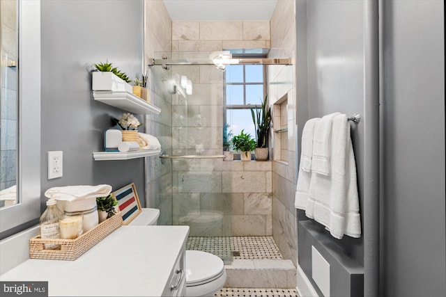 2853 Ontario Rd NW Unit 609, Washington, DC 20009 - bathroom with toilet, a shower stall, and healthy amount of natural light