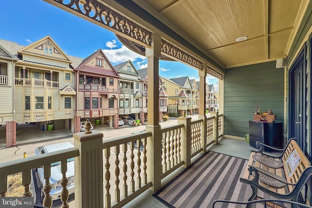 balcony with a residential view