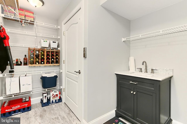 interior space with a sink