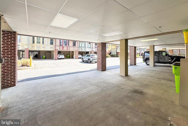 view of parking garage