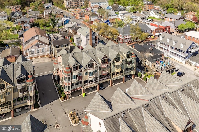 aerial view with a residential view