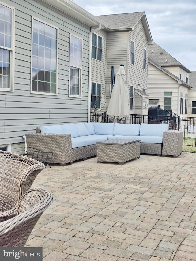4379 Shamrock Dr, Monrovia, MD 21770 - view of patio / terrace featuring an outdoor living space and fence