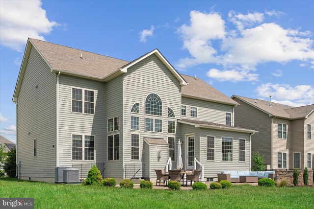 4379 Shamrock Dr, Monrovia, MD 21770 - rear view of house featuring an outdoor living space, a patio area, entry steps, and a yard