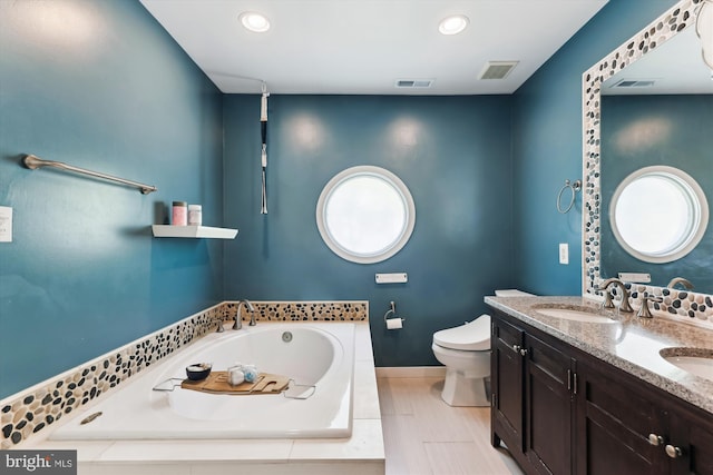 3814 Woodlawn Ct, Alexandria, VA 22304 - full bath with visible vents, a sink, a bath, and toilet