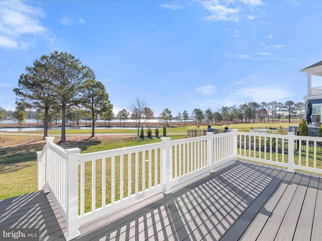 deck with a yard