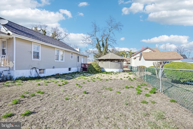 view of yard featuring fence