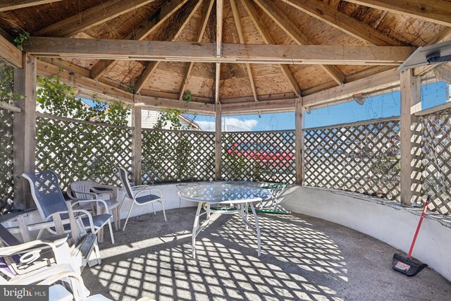 view of patio / terrace with a gazebo
