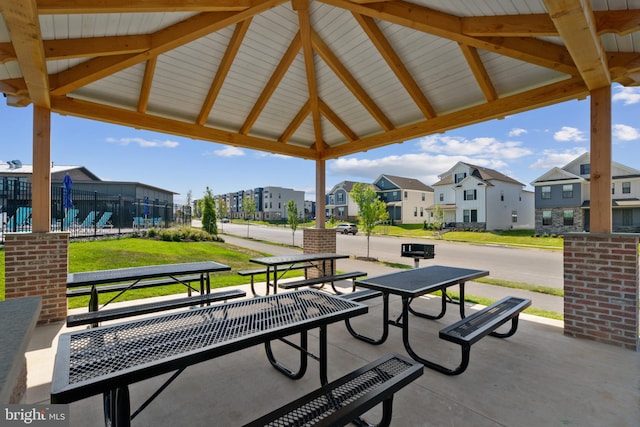 view of home's community featuring a residential view and a gazebo