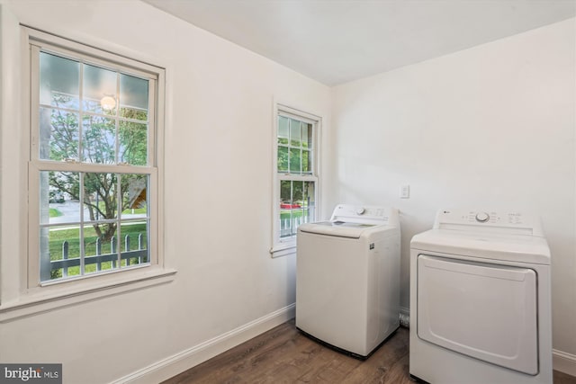 19916 Westerly Ave, Poolesville, MD 20837 - washroom featuring washer and clothes dryer and dark wood-style flooring