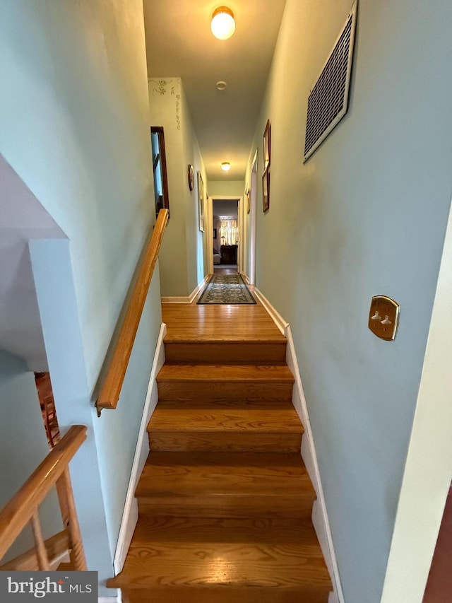 2703 Branch Pike, Cinnaminson, NJ 08077 - stairway featuring visible vents, baseboards, and wood finished floors