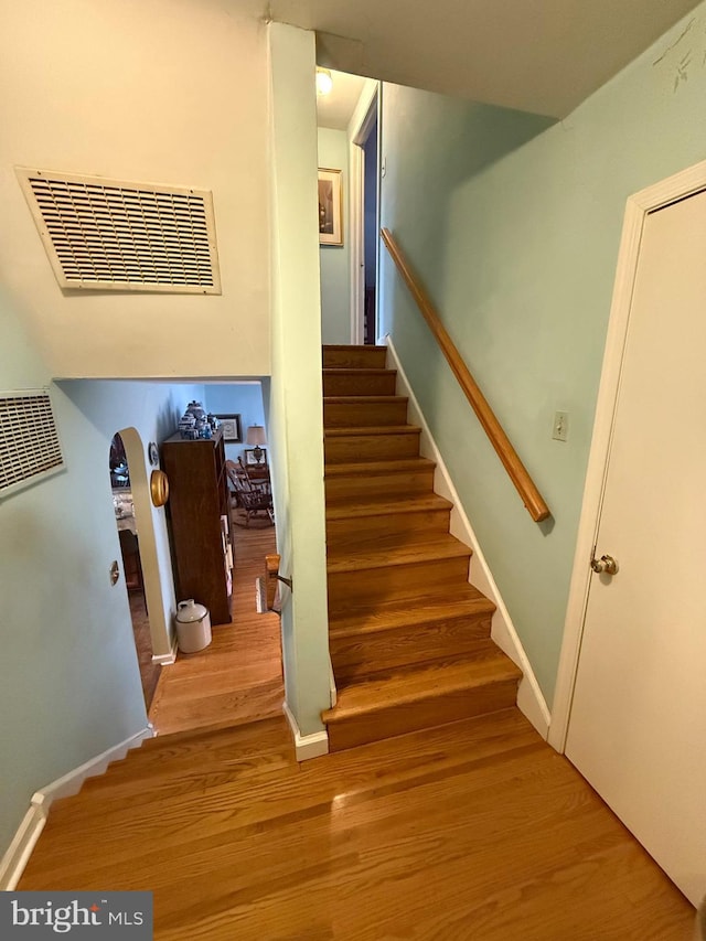 2703 Branch Pike, Cinnaminson, NJ 08077 - stairs with visible vents, baseboards, and wood finished floors