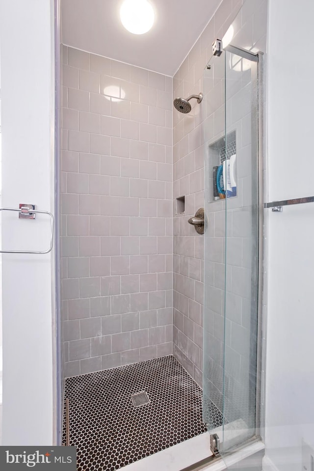 full bathroom featuring a shower stall