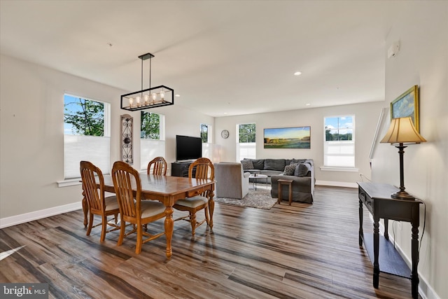 10031 Whitaker Way, Parkville, MD 21234 - dining space with baseboards, plenty of natural light, and dark wood-style floors