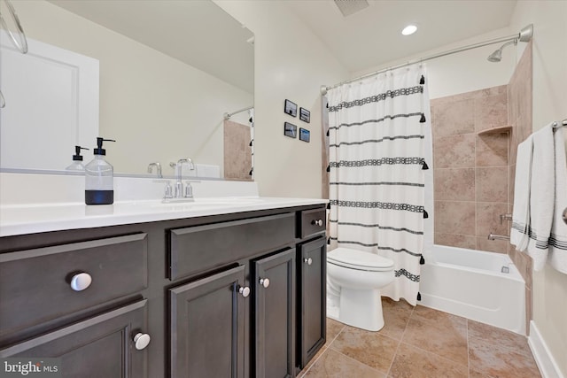 10031 Whitaker Way, Parkville, MD 21234 - full bathroom featuring shower / bath combo, vanity, toilet, recessed lighting, and visible vents