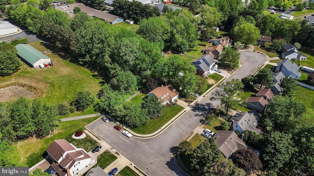 aerial view with a residential view