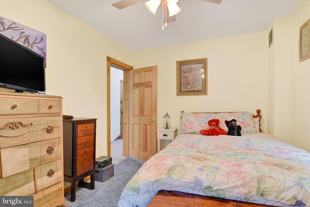 1205 Bridge St, New Cumberland, PA 17070 - carpeted bedroom featuring ceiling fan and visible vents