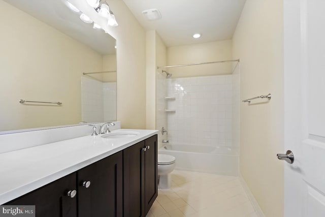 5919-2 Logans Way Unit 2, Ellicott City, MD 21043 - bathroom featuring tile patterned floors, vanity, toilet, and shower / tub combination