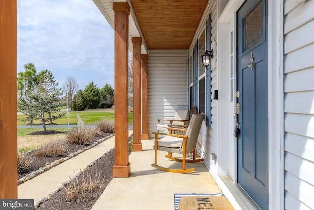 view of patio featuring covered porch