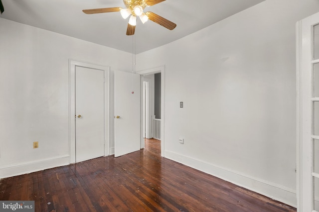 560 25th Pl NE, Washington, DC 20002 - interior space featuring baseboards, ceiling fan, and hardwood / wood-style flooring