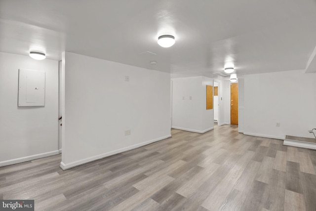 560 25th Pl NE, Washington, DC 20002 - finished below grade area featuring baseboards, light wood-style flooring, and electric panel