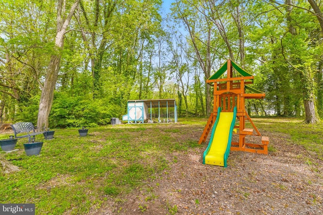 view of play area