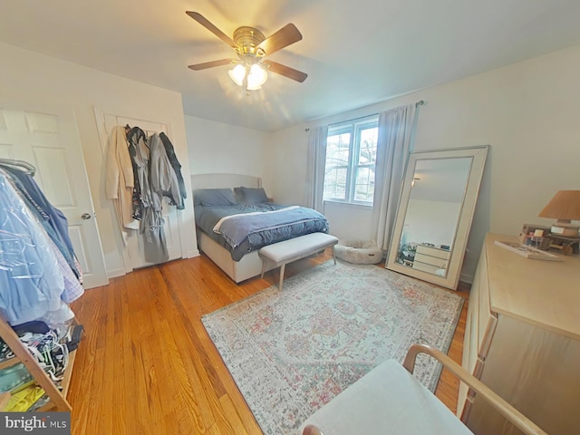 2710 N 47th St, Philadelphia, PA 19131 - bedroom featuring light wood finished floors and ceiling fan