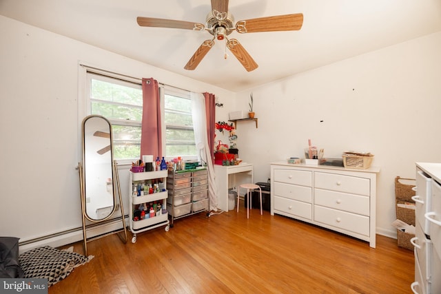 304 King Rd, West Chester, PA 19380 - interior space featuring light wood-style flooring, baseboard heating, and ceiling fan