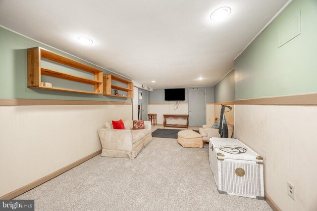 304 King Rd, West Chester, PA 19380 - carpeted living room with baseboards and recessed lighting
