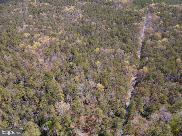 birds eye view of property with a forest view